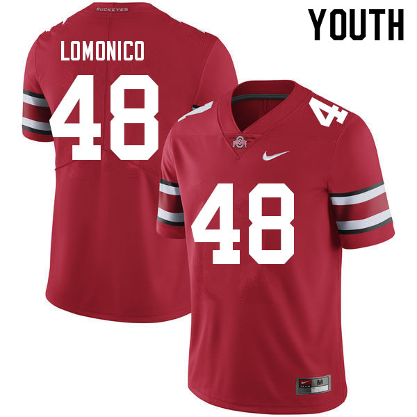 Ohio State Buckeyes Max Lomonico Youth #48 Red Authentic Stitched College Football Jersey